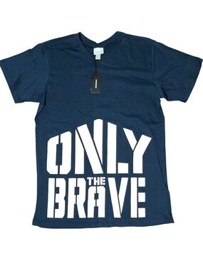 Diesel Black White Only The Brave Short Sleeve Tee Shirt Boys Logo NWT 12